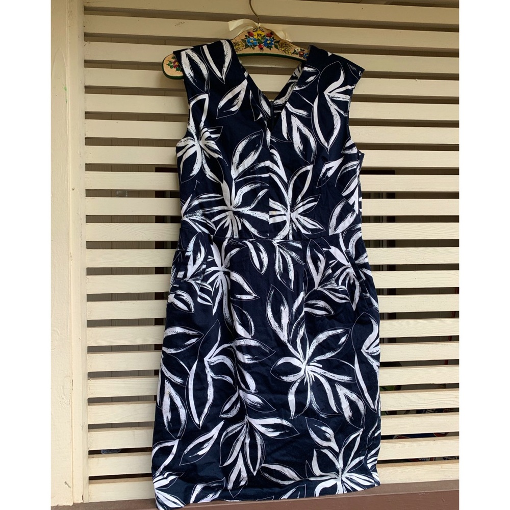 Navy and White Professional Dress